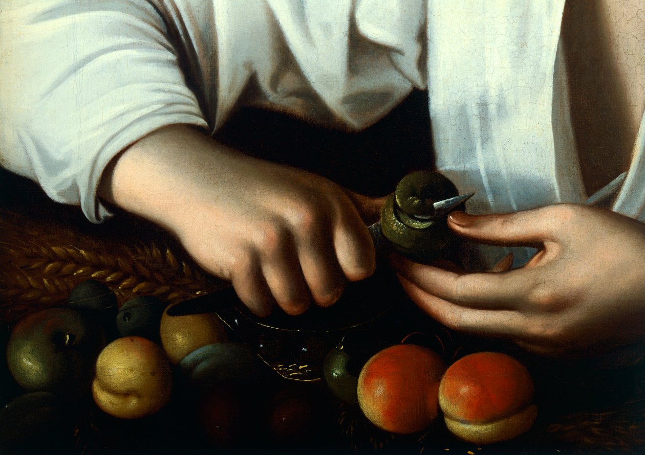 Boy Peeling Fruit, részlet alkotó: Michelangelo Merisi da Caravaggio