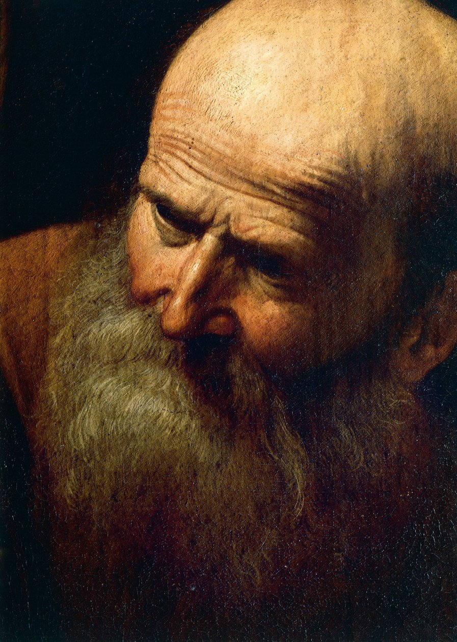 Ábrahám arca, Izsák feláldozásának részlete, 1603-2004 körül (olaj, vászon) alkotó: Michelangelo Merisi da Caravaggio