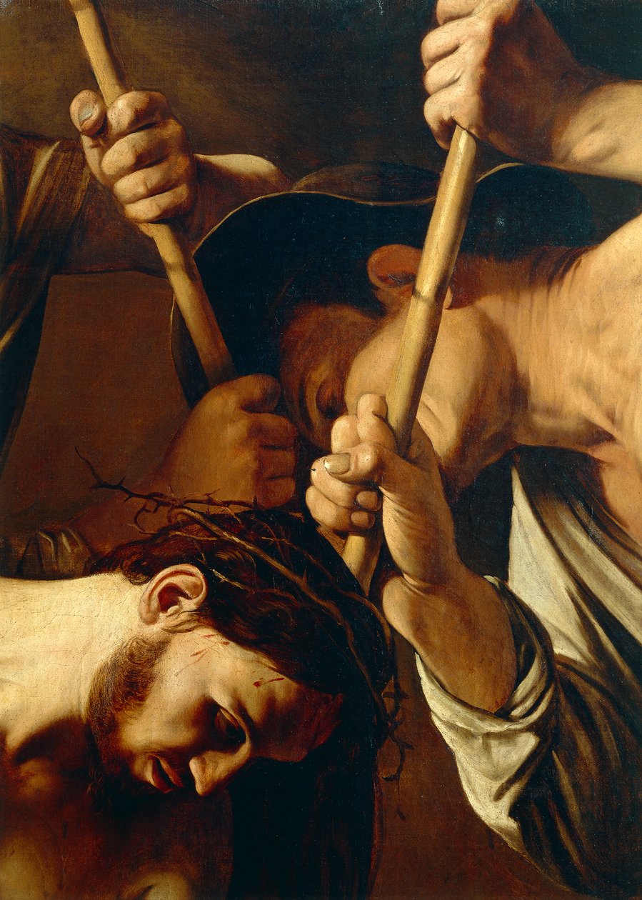 Krisztus arca, A töviskoronázás, 1603 körül (olaj, vászon) (507206 részlet) alkotó: Michelangelo Merisi da Caravaggio