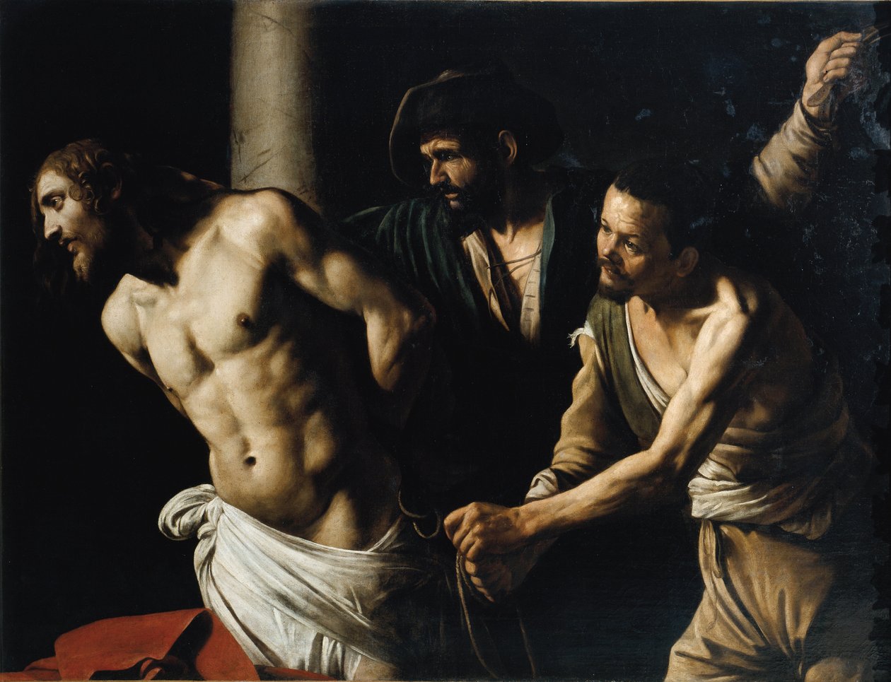 Krisztus megkorbácsolása vagy a korbácsolás az oszlopnál (olaj, vászon alkotó: Michelangelo Merisi da Caravaggio