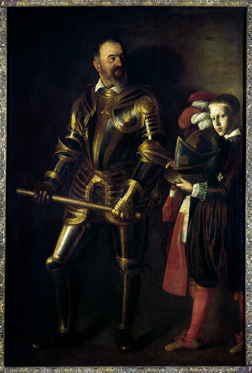 Alof de Wignacourt (1547-1622), a Máltai Lovagrend nagymesterének 1601-től 1622-ig tartó portréja és oldala Michelangelo Merisi festménye dit Le Caravaggio ou il Caravaggio (1571-1610) 1608 V. 1,94x1,34 m alkotó: Michelangelo Merisi da Caravaggio