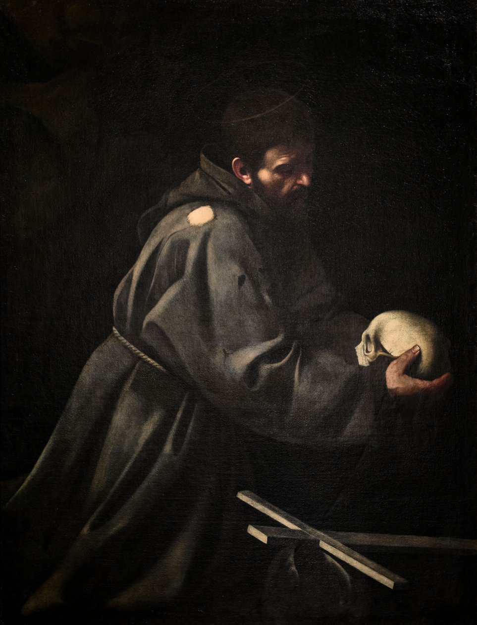 Szent Ferenc meditációban, c. 1606 (olaj, vászon) alkotó: Michelangelo Merisi da Caravaggio