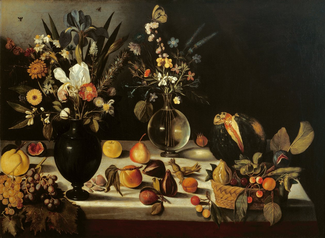 Csendélet virágokkal és gyümölccsel, a Hartfordi Csendélet mestere, 1600–1610 körül (olaj, vászon) alkotó: Michelangelo Merisi da Caravaggio