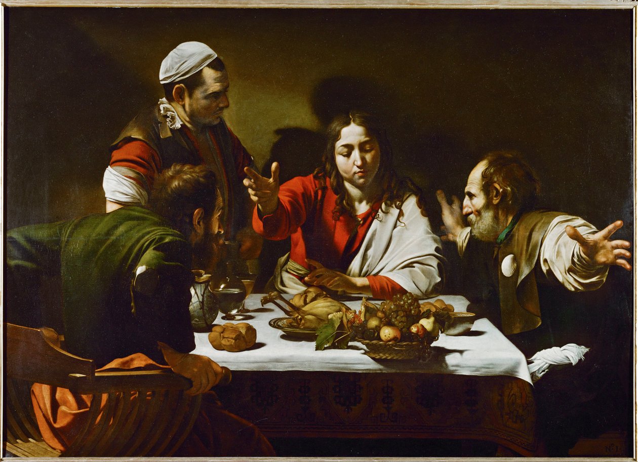 Emmausi vacsora ... (olaj, vászon) alkotó: Michelangelo Merisi da Caravaggio