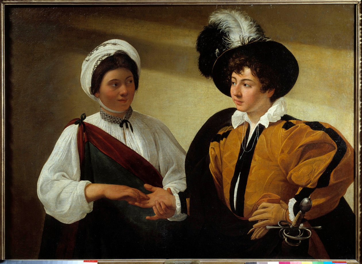 A jós Michelangelo Merisi da Caravaggio Le Caravaggio című festménye (kb. 1571-1610) V.0,99x1,31 m alkotó: Michelangelo Merisi da Caravaggio