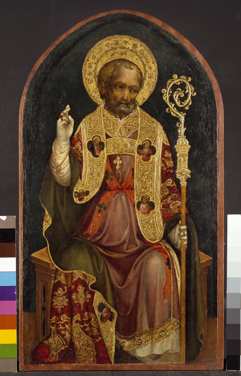 Szent püspök, 15. század (tempera a táblán) alkotó: Michele Giambono