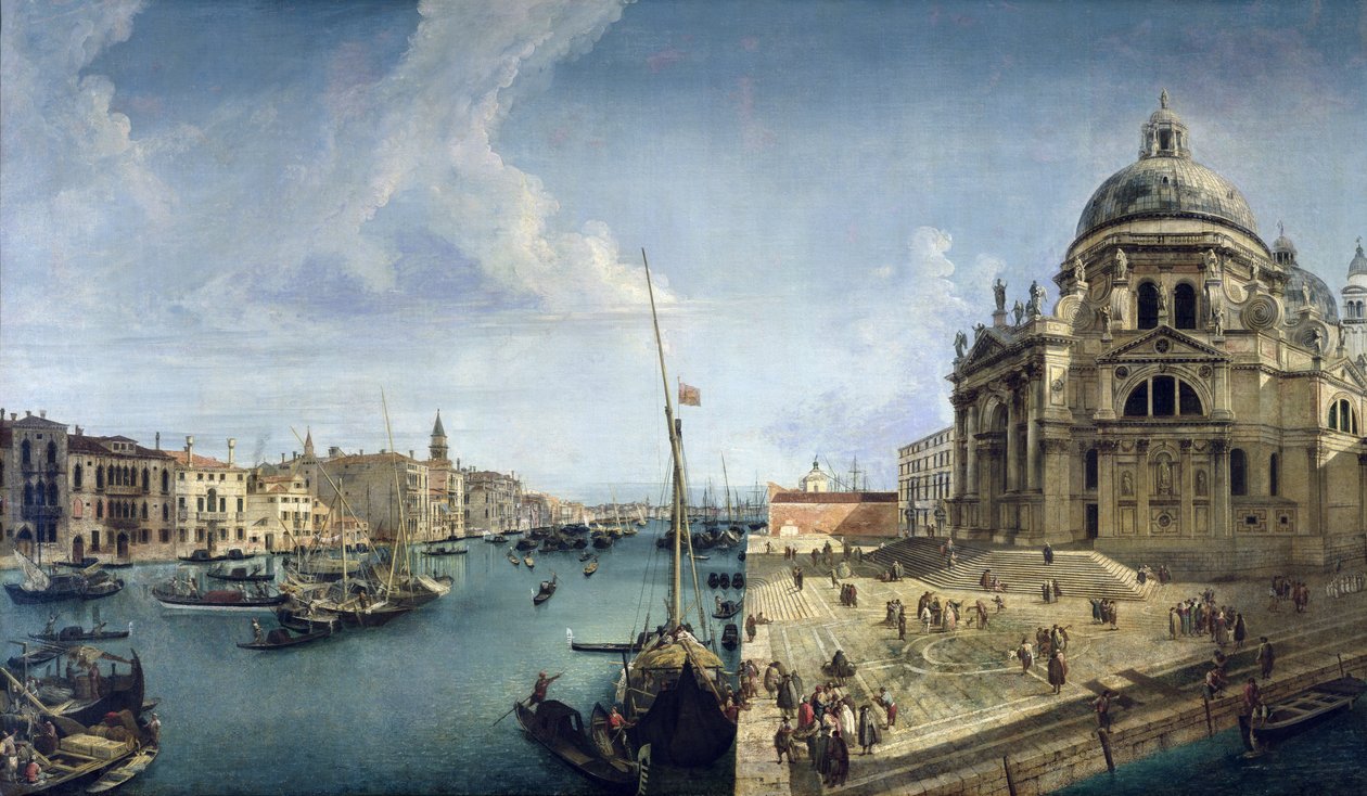 A Canal Grande és a Santa Maria della Salute bejárata, Velence alkotó: Michele Marieschi