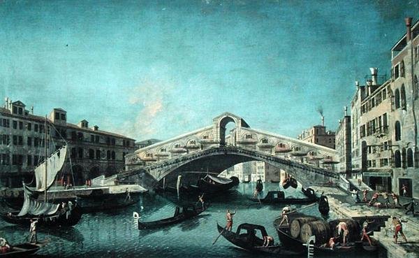 A Rialto-híd, Velence alkotó: Michele Marieschi