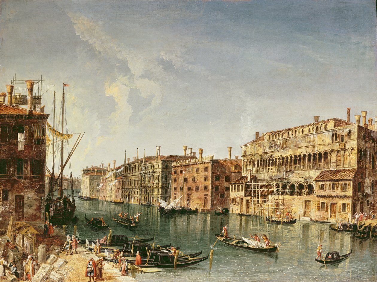 Velence, a Grand Canal és a Fondaco dei Turchi alkotó: Michele Marieschi