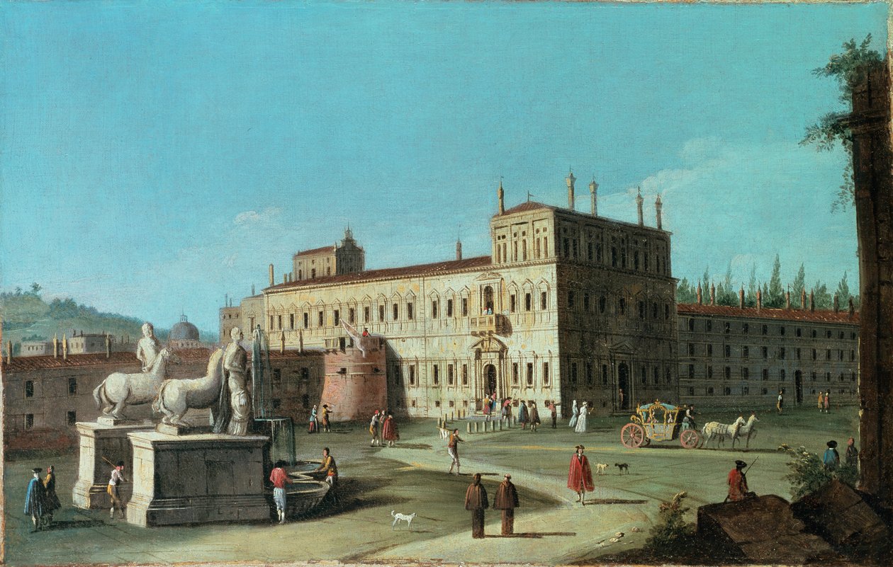 A Palazzo del Quirinale látképe, Róma alkotó: Michele Marieschi