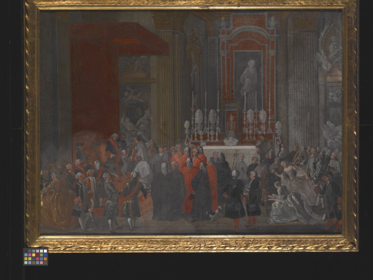 Egyházi szertartás IV. Ferdinánd nápolyi trónra lépésének alkalmából alkotó: Michele Foschini