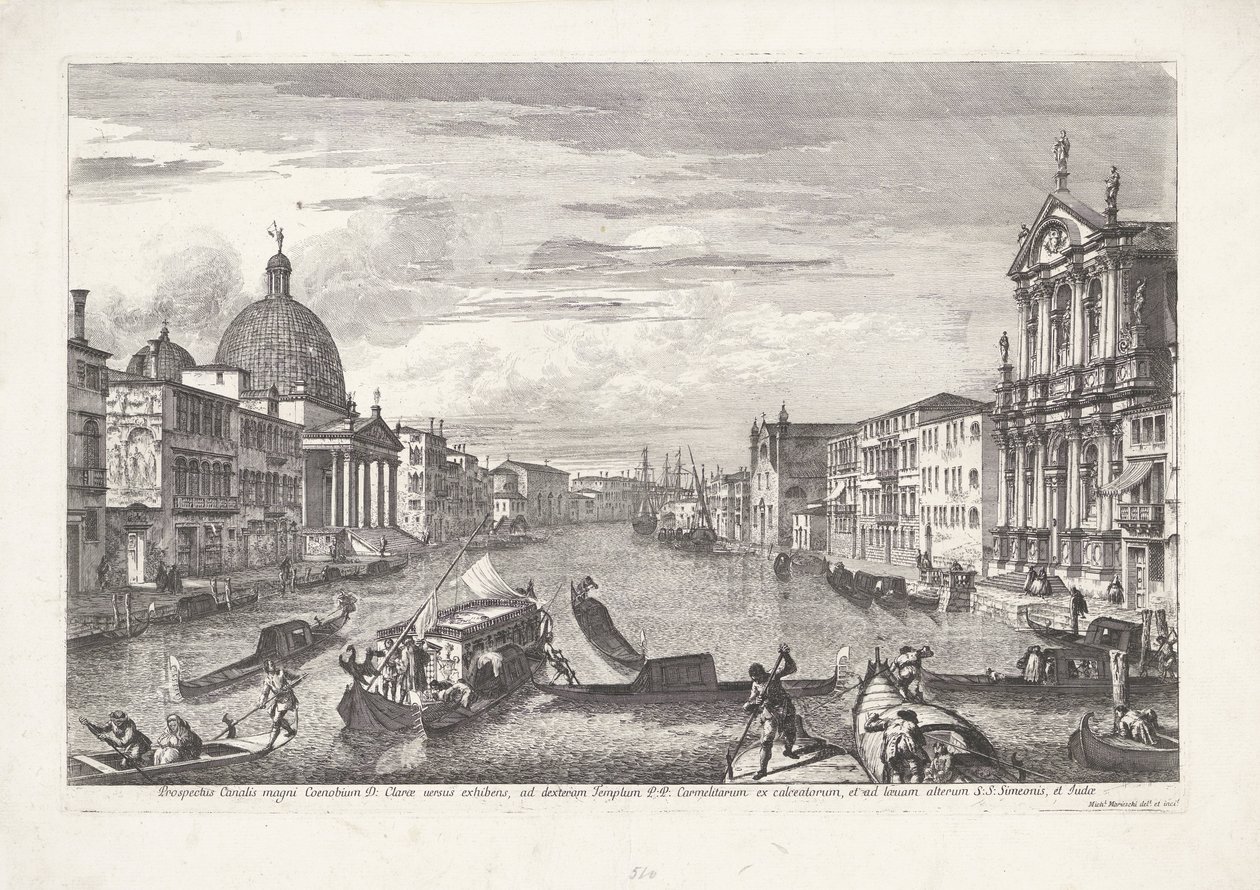 Velence Canal Grande A Coenobium D Grand Canal prospektusa: világos vonalakat mutat (...) (cím az objektumon) Gezichten op Venetië (sorozat címe) Csodálatos és válogatott kilátások Velence városára (sorozat címe) alkotó: Michele Marieschi
