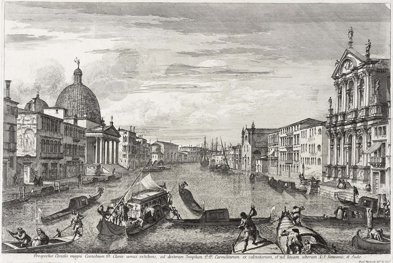 A Canal Grande San Simeone Piccolo és Santa Chiara között alkotó: Michele Marieschi