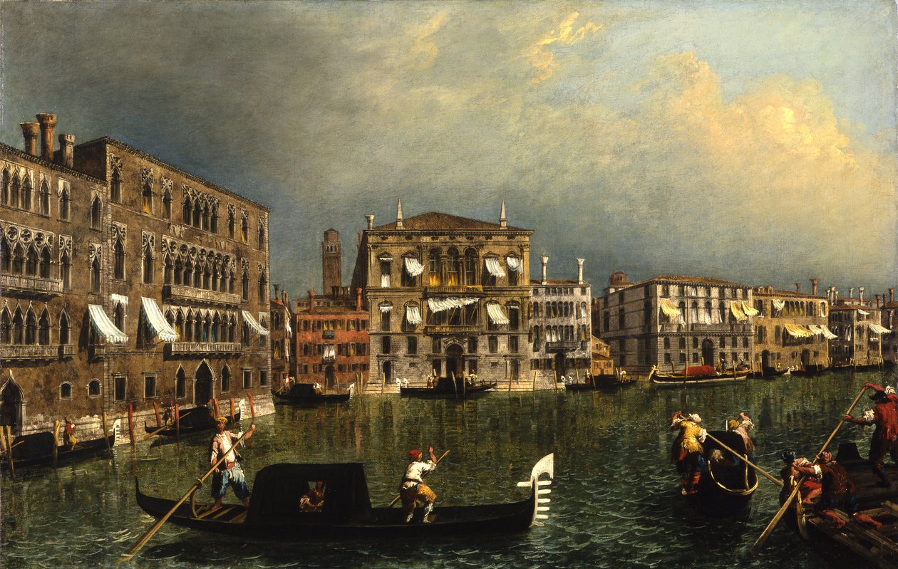 A Canal Grande a [Rio di] Ca-ban? Foscari, 1740-1743 körül alkotó: Michele Marieschi
