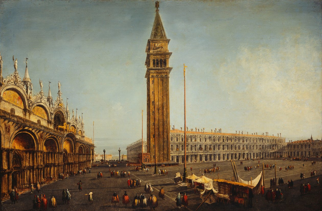 A velencei Piazza San Marco, a Torre dell "Orologio"-tól, 1737-1739 körül alkotó: Michele Marieschi