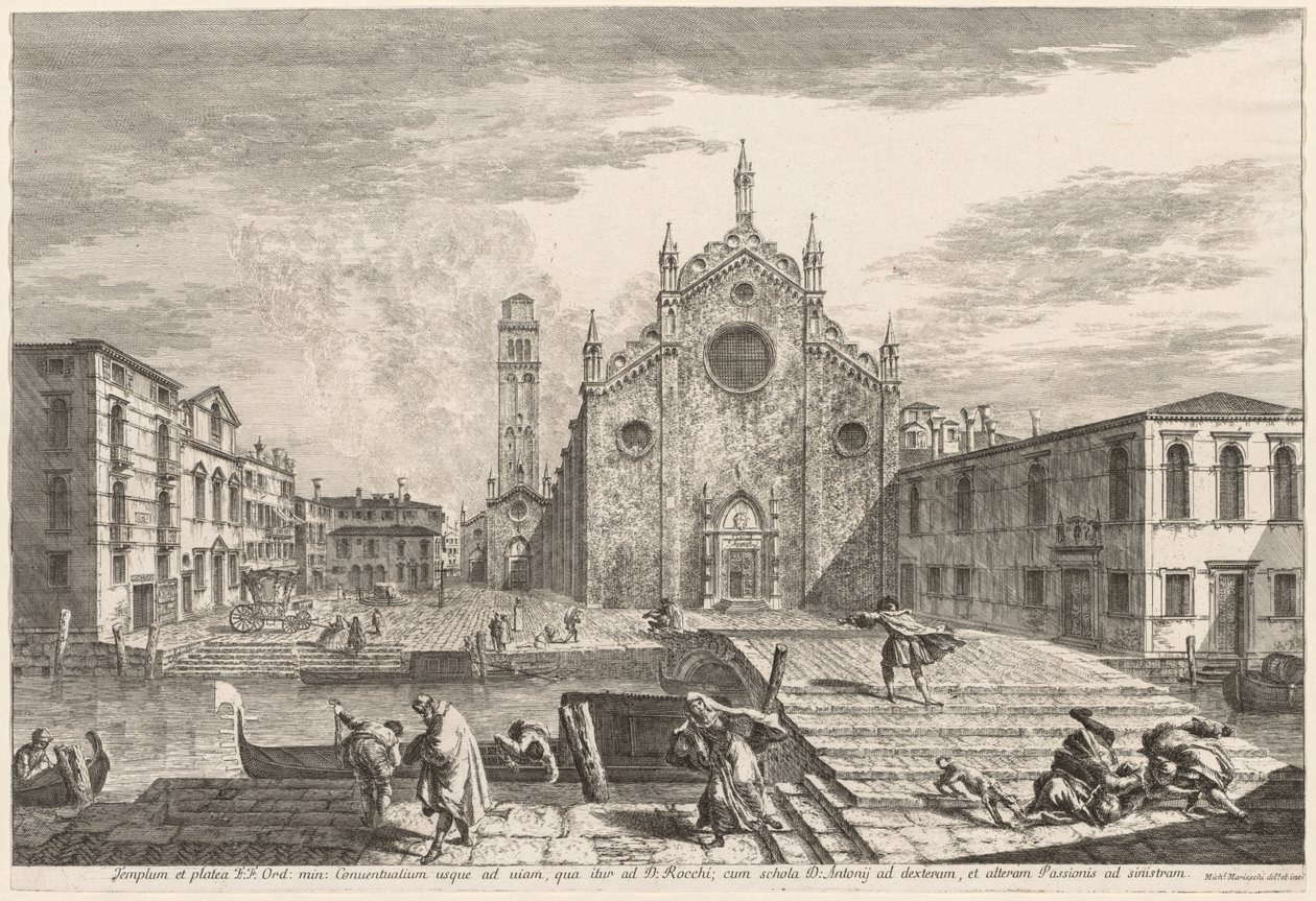 Velence látképe: Campo dei Frari, 1741. alkotó: Michele Marieschi