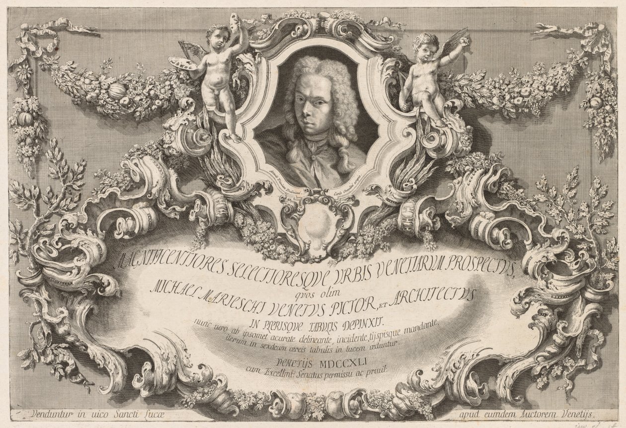 Velence látképe: Frontispiece - Címlap, 1741. alkotó: Michele Marieschi