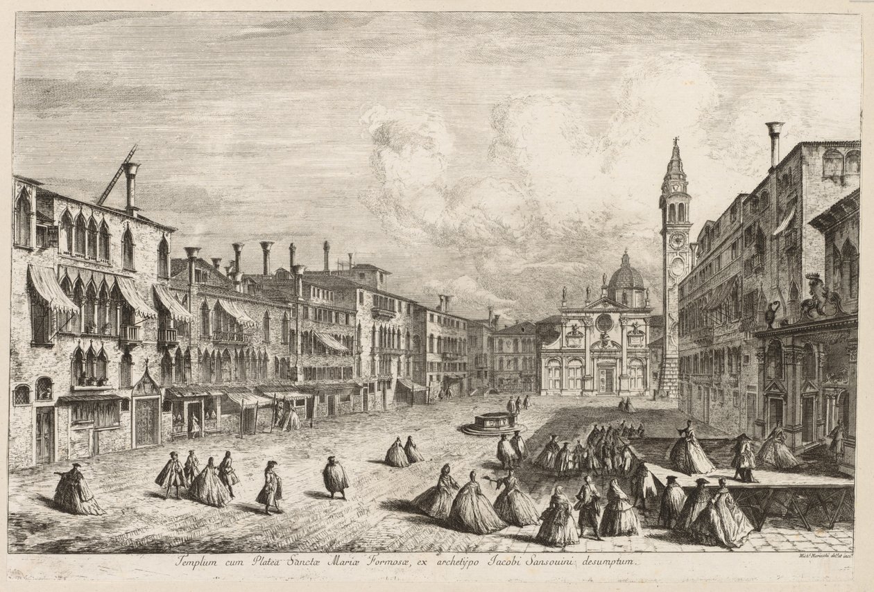 Velence látképei: S. Maria Formosa, 1741. alkotó: Michele Marieschi