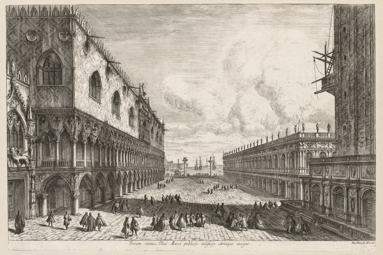 Velence látképe: A Piazzetta, 1741. alkotó: Michele Marieschi