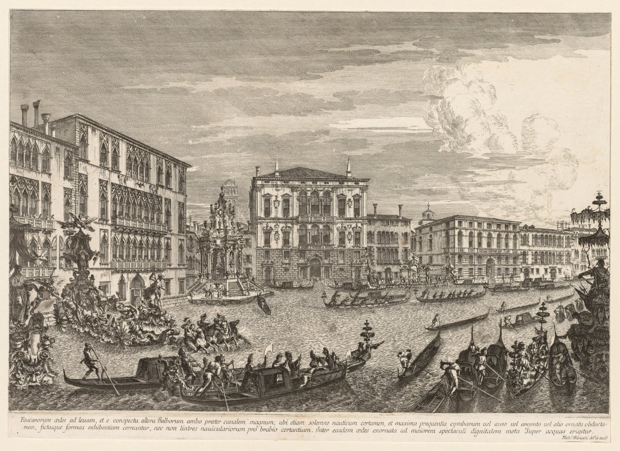 Velence látképe: A regatta, 1741. alkotó: Michele Marieschi