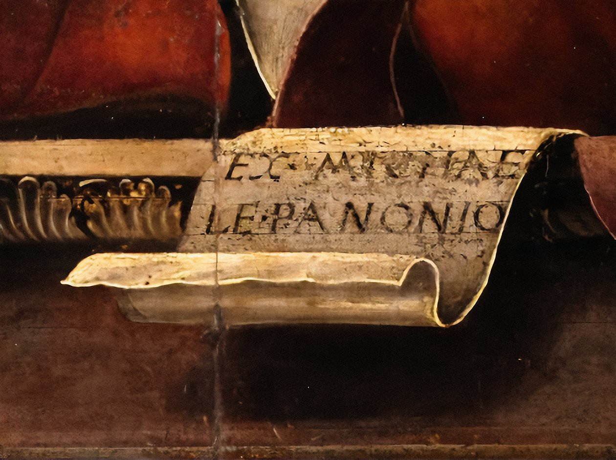 Thalia múzsa, részlet, 1456-57 körül (olaj és tempera, nyárfa) alkotó: Michele Pannonio