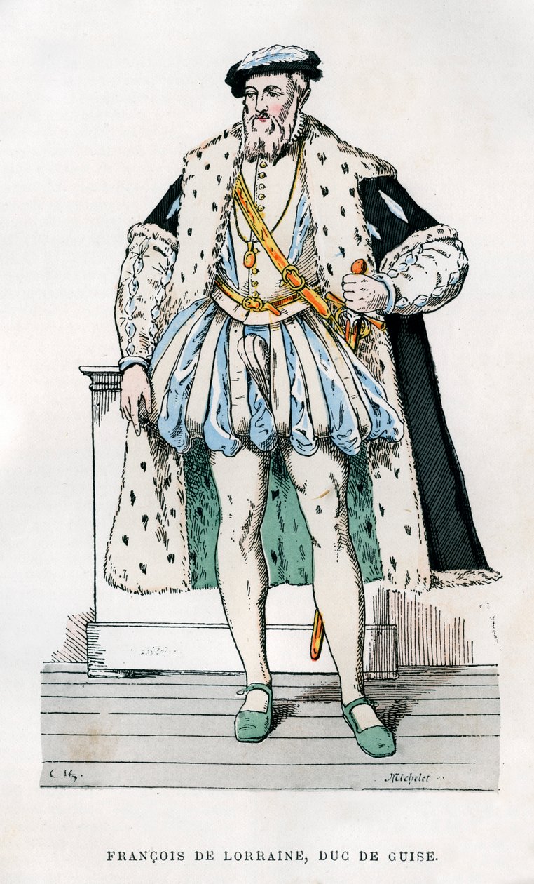 Lotharingiai Ferenc, Guise 2. hercege, francia katona és politikus, 16. század 1882-1884. alkotó: Micheler