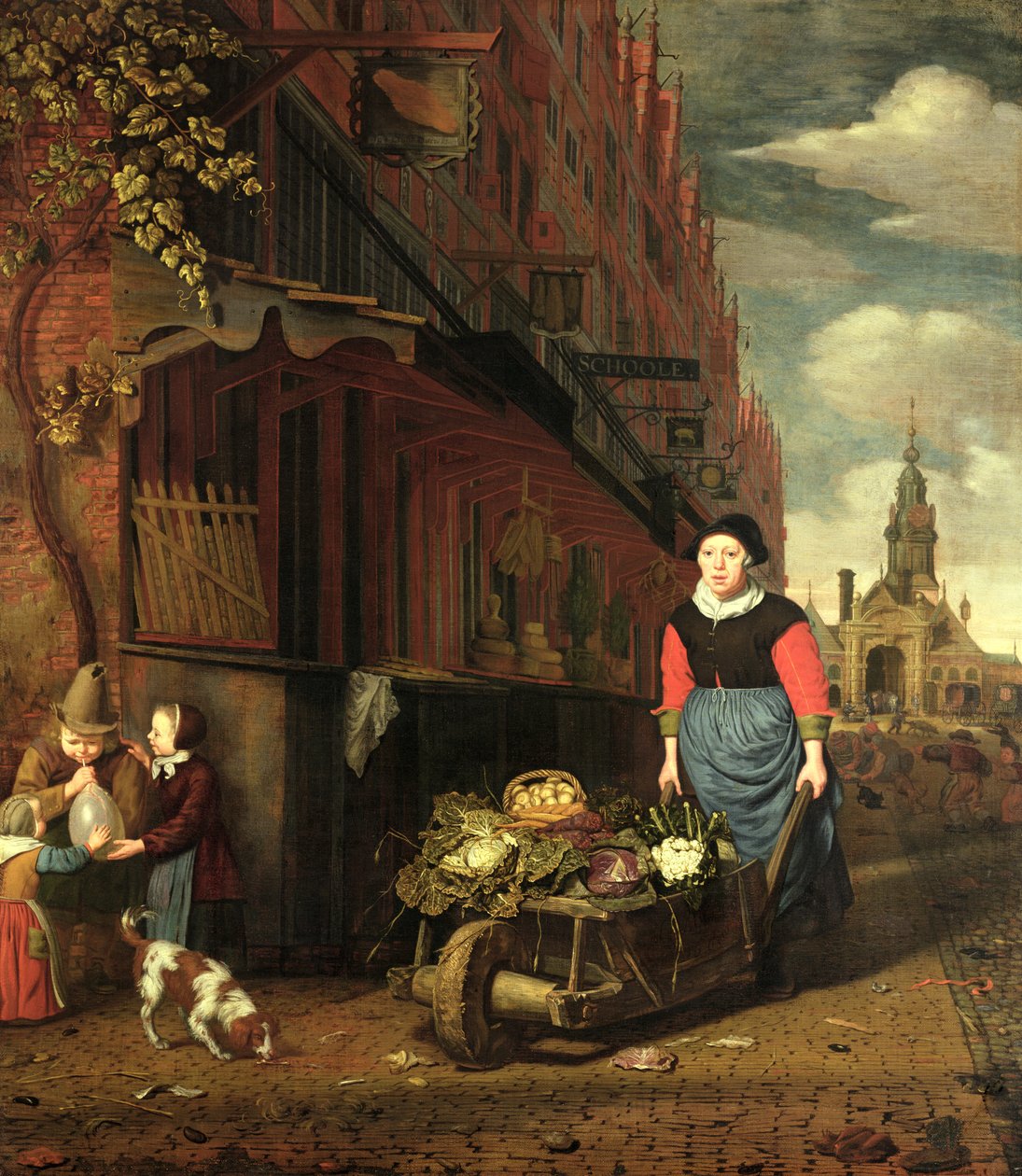 Holland zsánerjelenet, 1668 alkotó: Michiel van Musscher