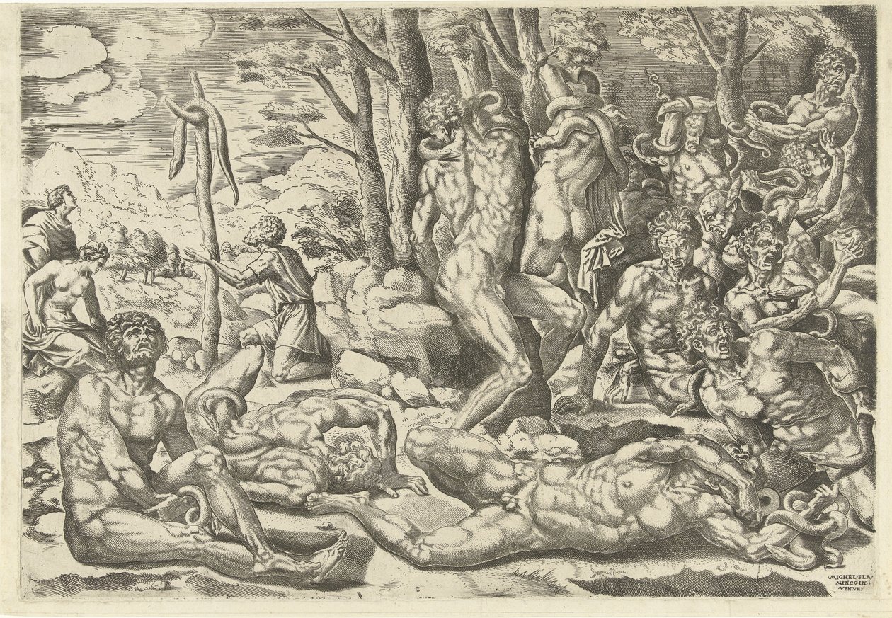 A pimasz kígyó imádata alkotó: Michiel Coxie (I) (attributed to)