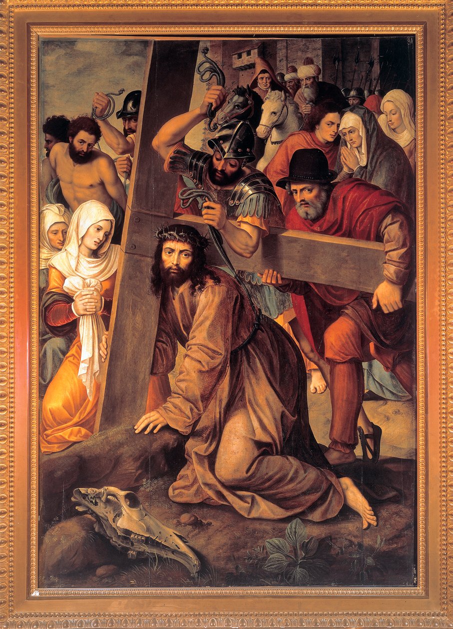 ""Christ portant sa croix" (Krisztus, aki a keresztet hordozza) Peinture de Michiel Coxcie (Coxie) (1499-1592) alkotó: Michiel I Coxie or Coxcie