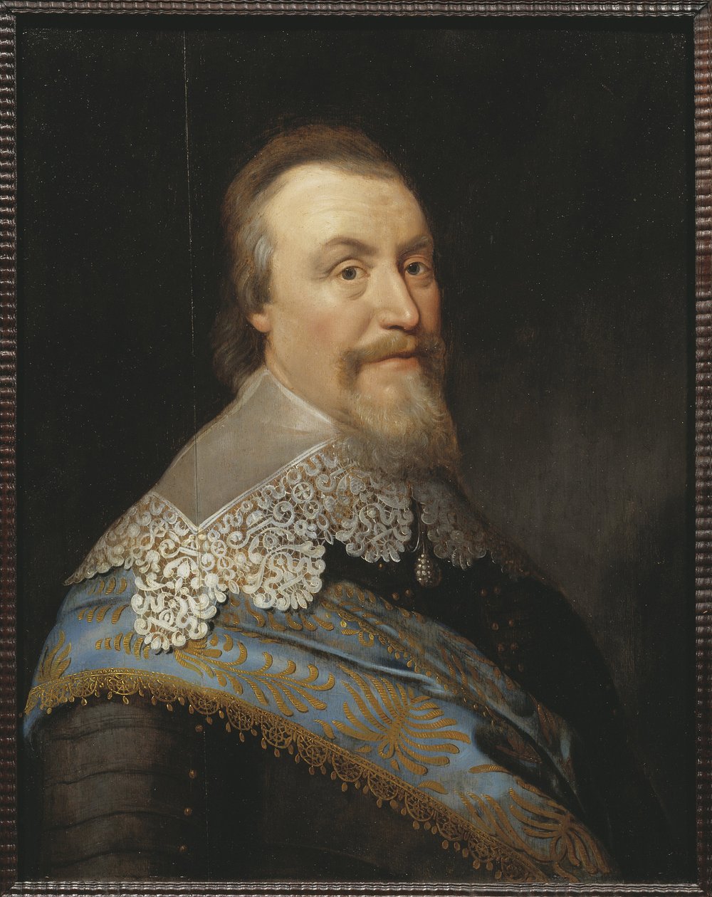 Axel Oxenstierna (Oxenstjerna) gróf (1583-1654) portréja, Mierevelt (Mierveld, Mireveldt), Michiel Jansz. of, Workshop of. Olaj, fa. Mérete: 74x57,5 cm. Nemzeti Múzeum Stockholm alkotó: Michiel Jansz. van (studio of) Miereveld