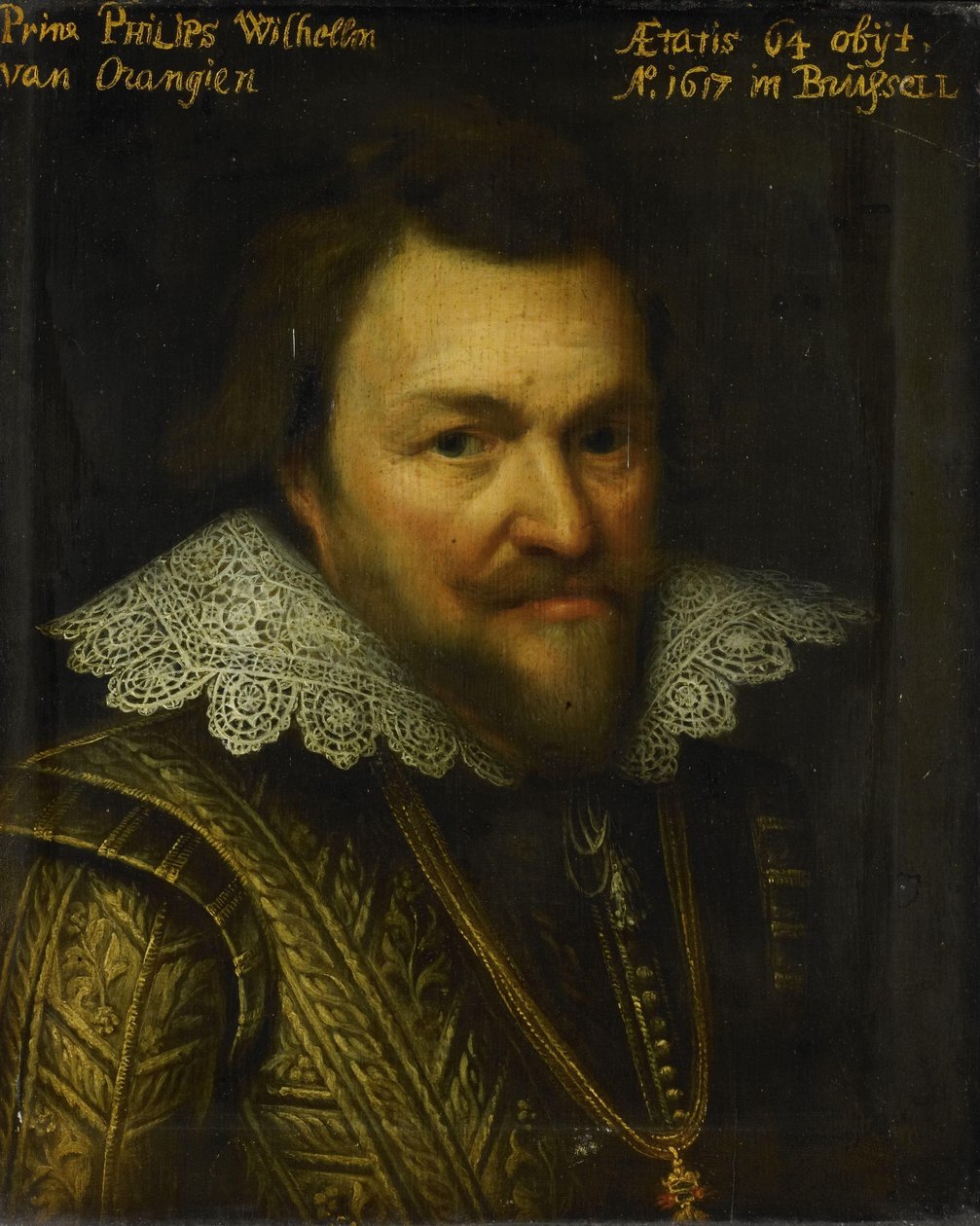 Fülöp Vilmos orániai herceg portréja alkotó: Michiel Jansz van Mierevelt (workshop of)