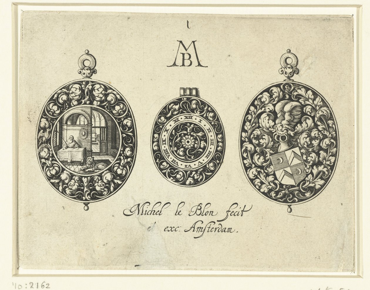 Két óraház és egy számlap, 1620-26 körül alkotó: Michiel Le Blon