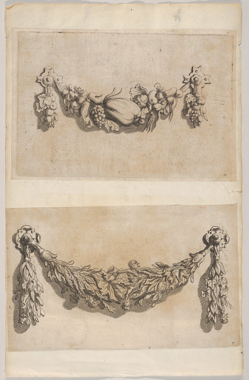 Tervezés egy füzérhez a „Különféle új festmények, II. rész” című filmből Verscheide Nieuwe Festonnen, tw ..., 1694. alkotó: Michiel Mosyn