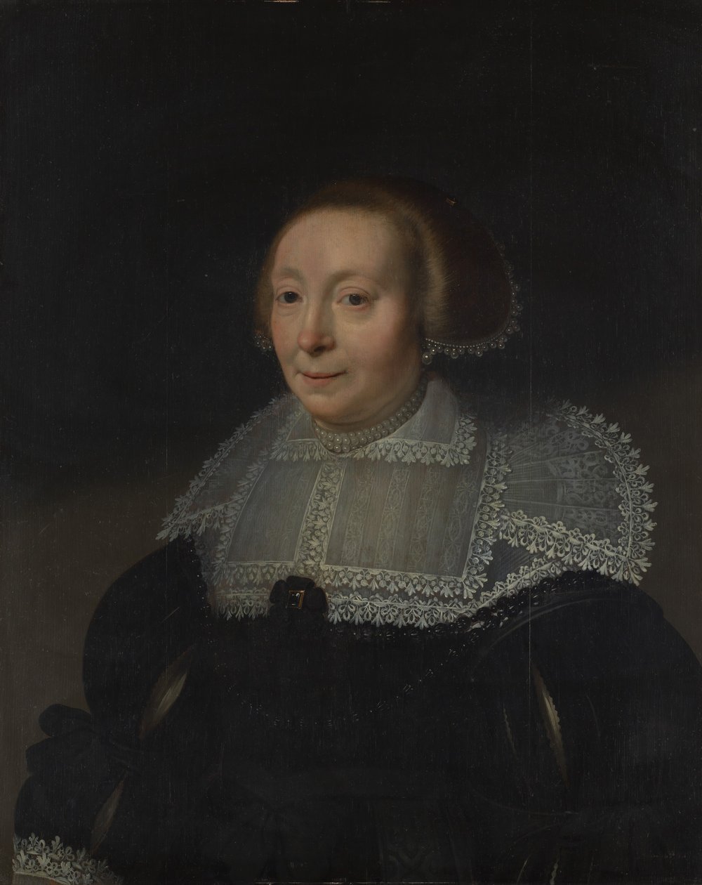 Csipkegalléros nő portréja, kb. 1632-35. alkotó: Michiel Jansz van Mierevelt