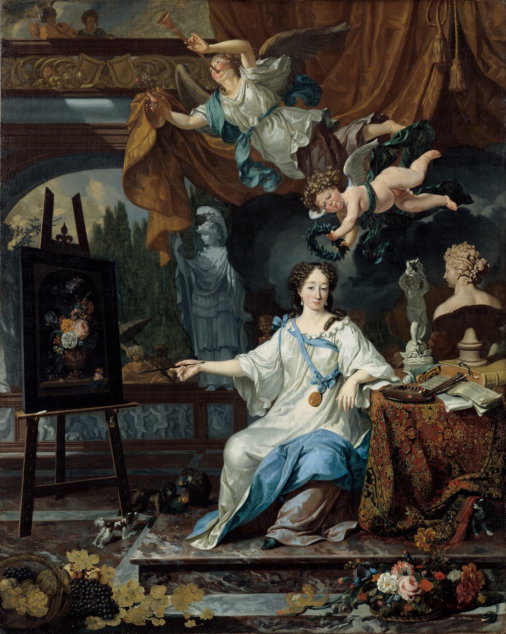 Egy művész allegorikus portréja műtermében, 1675-1685 körül alkotó: Michiel van Musscher