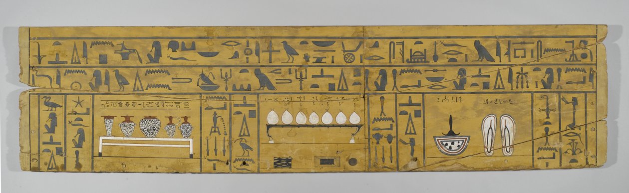 Panel egy nő koporsójából, Kr.e. 2008-1875 (pigmentes fa) alkotó: Middle Kingdom Egyptian