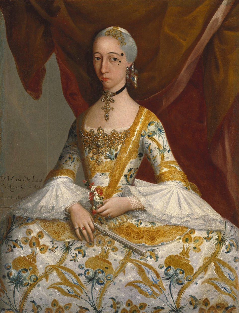 María de la Luz Padilla asszony és (Gómez de) Cervantes alkotó: Miguel Cabrera