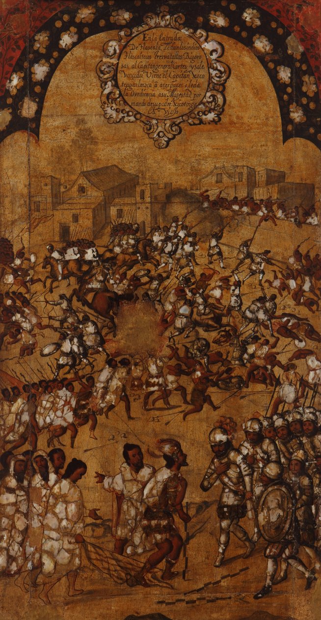 Mexikó meghódítása. V. táblázat alkotó: Miguel Gonzales