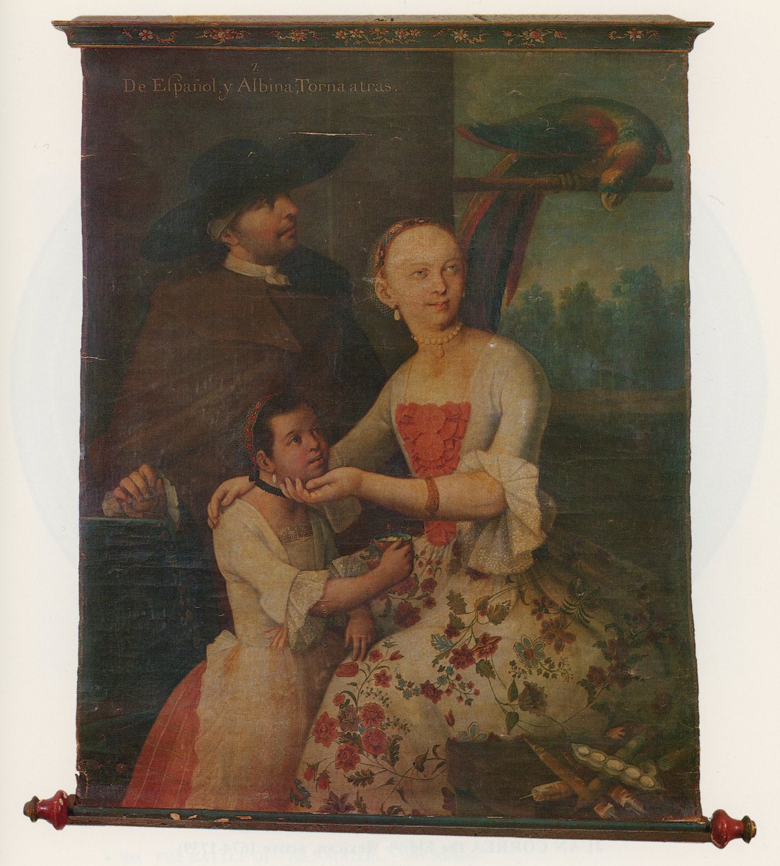 Az egyik néprajzi portrécsoport, 1763 körül (tekercs) alkotó: Miguel Cabrera