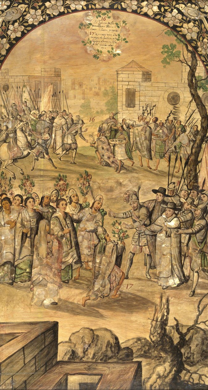 Hernan Cortes par Gonzalez, Miguel és Juan Mexikó meghódítása (aktív 17. század vége). Olaj, fa, méret: 97x53 alkotó: Miguel and Juan Gonzalez