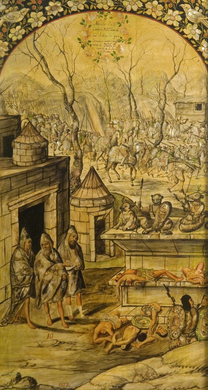Hernan Cortes par Gonzalez, Miguel és Juan Mexikó meghódítása (aktív 17. század vége). Olaj, fa, méret: 97x53 alkotó: Miguel and Juan Gonzalez