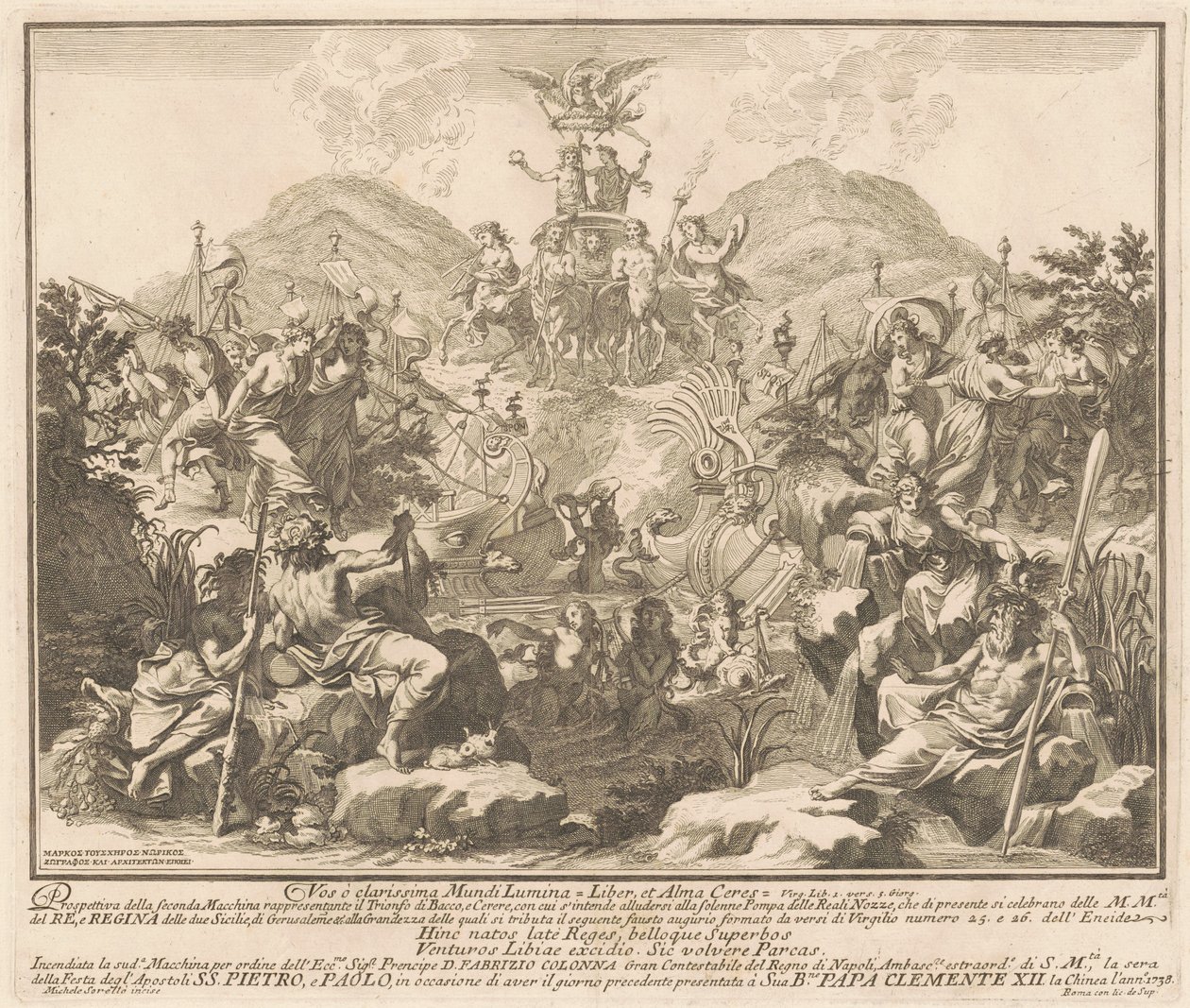 A Seconda Macchina Kína számára 1738: Bacchus és Ceres diadala alkotó: Miguel de Sorellò, after Carl Marcus Tuscher
