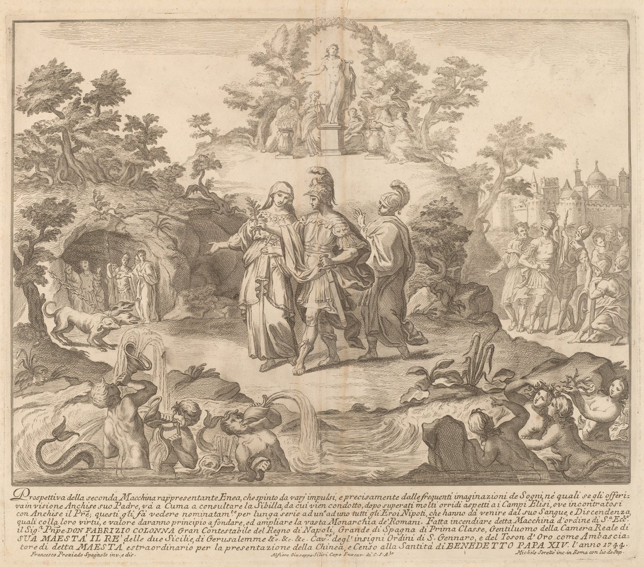 Aeneas és a Cumean Sybil, a "Chinea" Fesztiválra alkotó: Miguel de Sorellò after Francisco Preciado