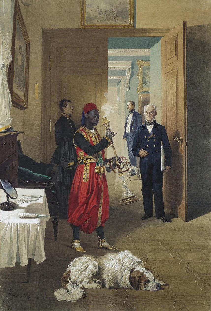 A Nagy Palota előcsarnoka Carszkoje Selóban, 1865 alkotó: Mihaly von Zichy