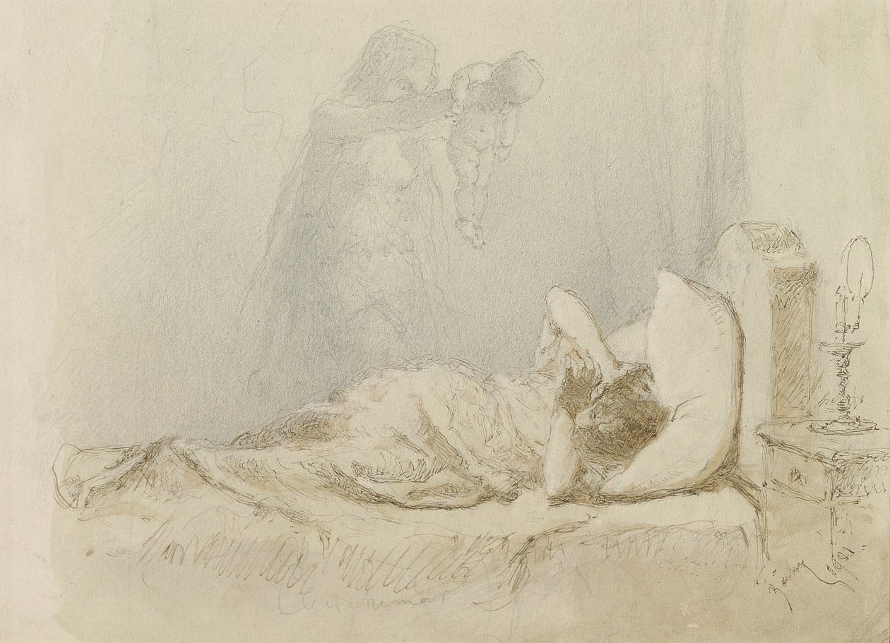 Rémálom; Cauchemar, 1901 alkotó: Mihaly von Zichy