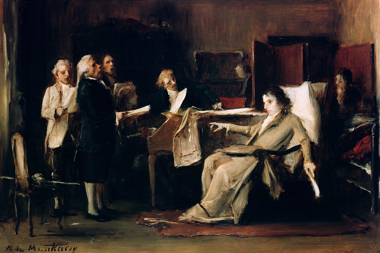 Mozart halálos ágyán rendezi Requiemjét alkotó: Mihály Munkácsy
