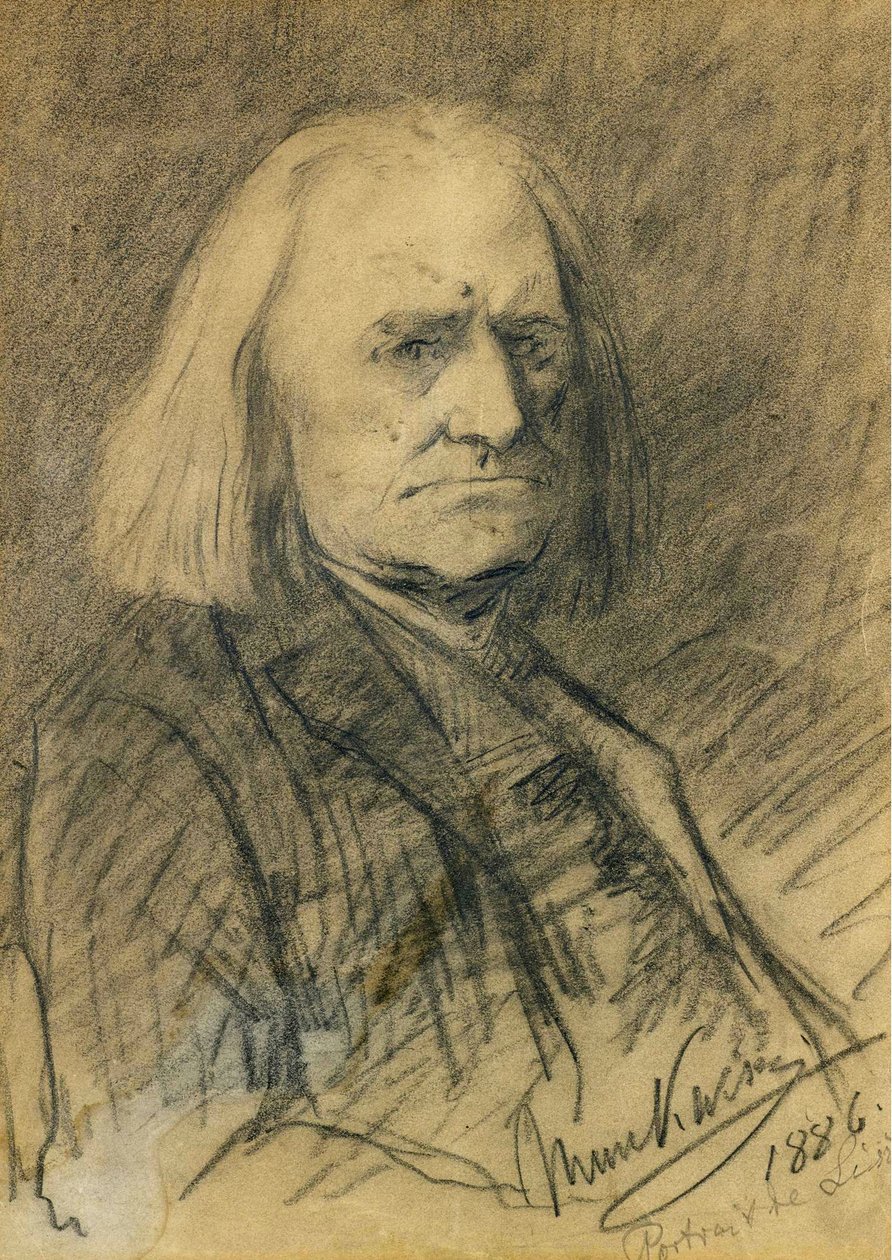 Portrait of Franz Liszt (1811-1886) by Munkacsy, Mihaly (1844-1900) alkotó: Mihály Munkácsy