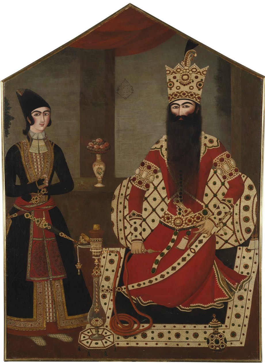Fath Ali Shah portréja áll 1797-1834, kb. 1820 alkotó: Mihr Ali