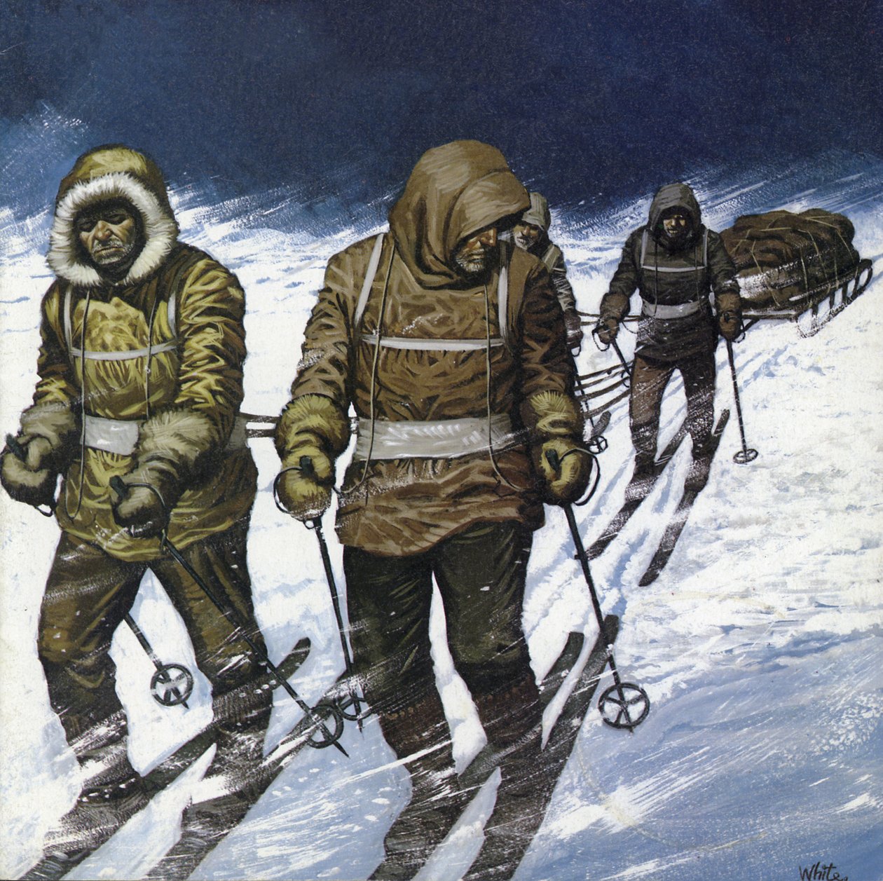 Treck to the Pole (színes litográfia) alkotó: Mike (20th century) White