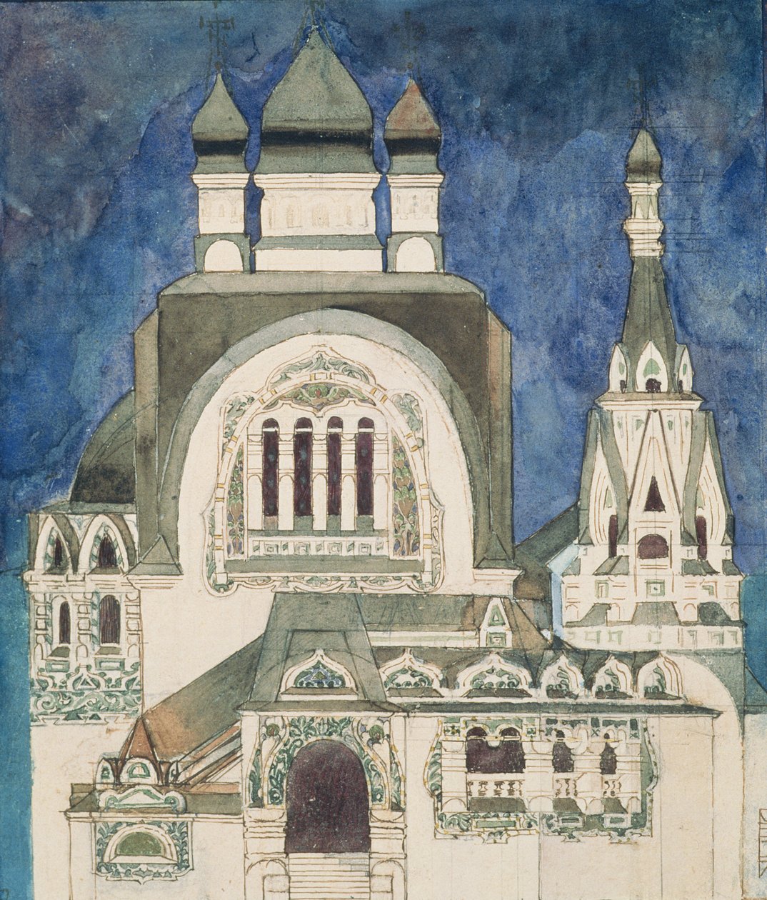 Egy talashkonói templom meg nem valósult terve, 1899 alkotó: Mikhail Aleksandrovich Vrubel